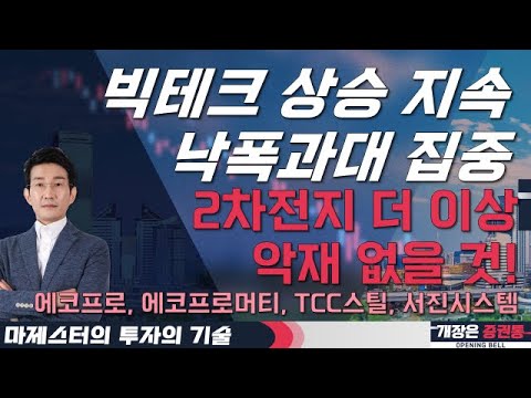 빅테크 상승 지속, 낙폭과대 집중! 2차전지 더 이상 악재 없을 것! #마제스터 #투자의기술 #에코프로 #에코프로머티 #TCC스틸 #서진시스템